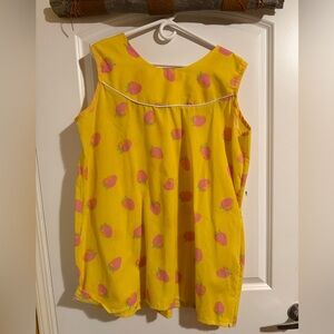 Yellow Strawberry Print MUMU dress - free size